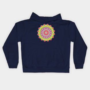 Psychedelic Neon Mandala Kids Hoodie